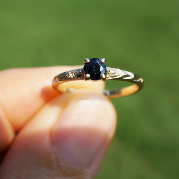 Dainty Little Black Sapphire Ring