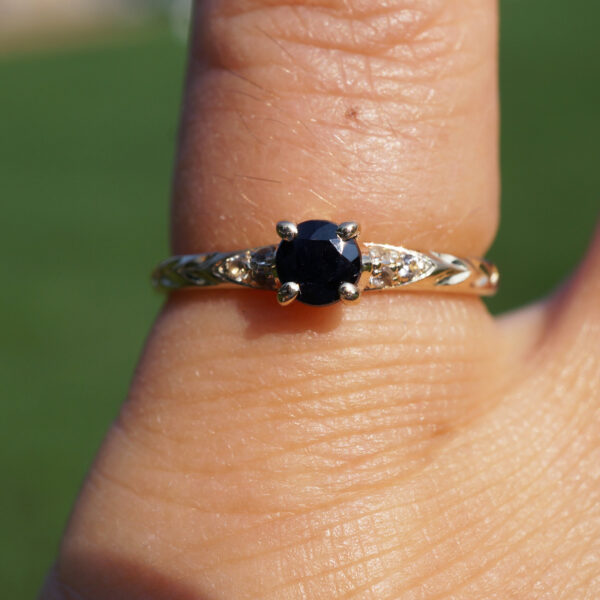 Dainty Little Black Sapphire Ring