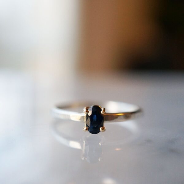 Blue Sapphire Crown Jewel Ring