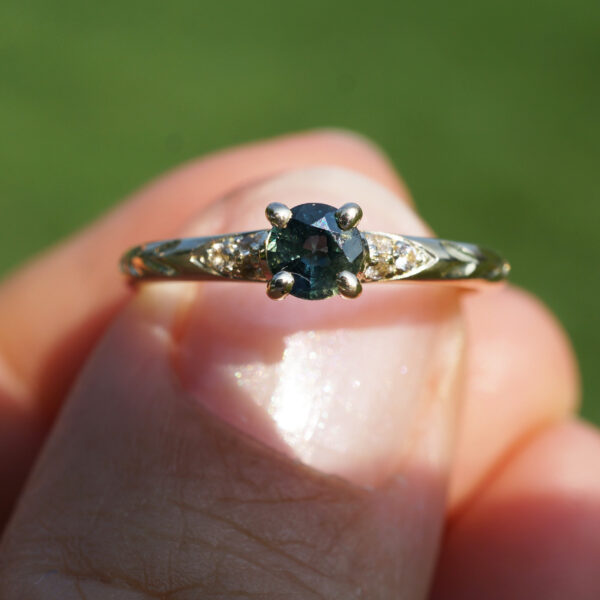 Dainty Little Green Sapphire RIng