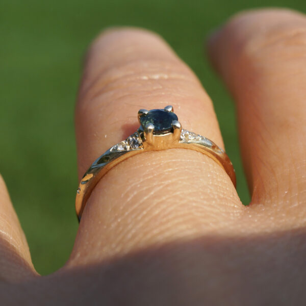 Dainty Little Green Sapphire RIng