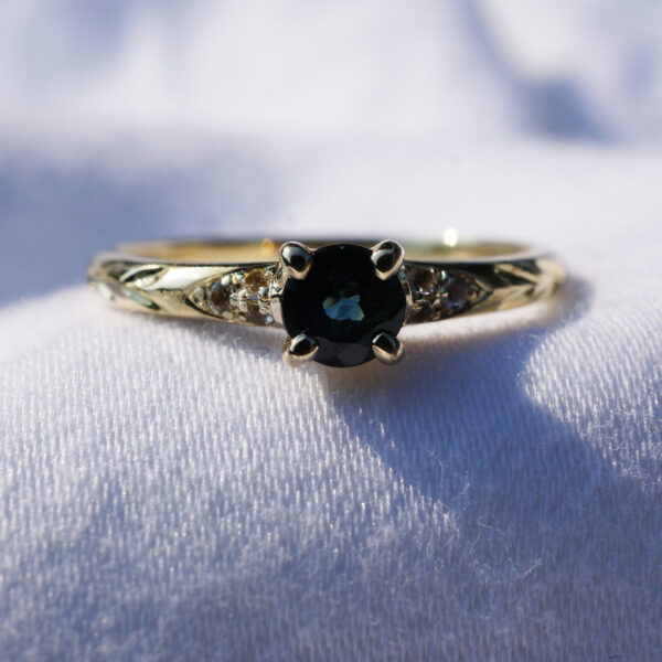 Dainty Little Green Sapphire RIng