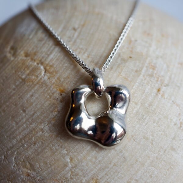 Polished Silver Bloom Necklace